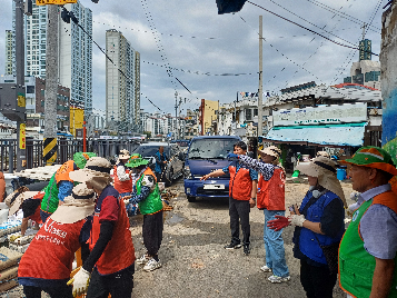 광주 폭우 대응 자원봉사 현장